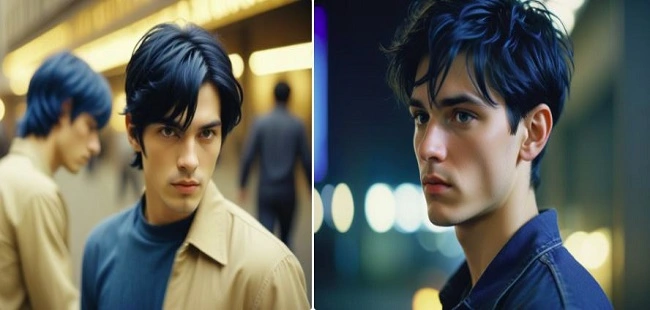 Blue Black for Dark Hair Men