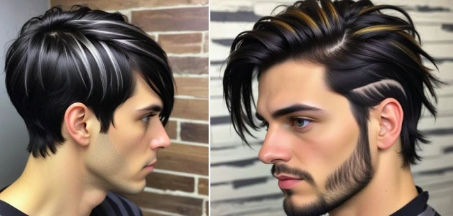 Bold Streaks for Dark Hair Men